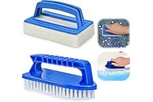 Dereine Lot de 2 brosses de nettoyage pour piscine - Éponge - Brosse à algues - Convient pour nettoyer la saleté et la mousse - Pour spa, petite piscine, baignoire
