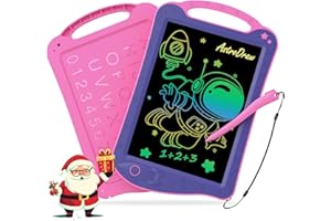 HOMESTEC AstroDraw Juguetes niñas 2 3 4 5 6 años, tableta de escritura LCD, pizarra mágica infantil, tablero de dibujo electrónico, juegos educativos regalo bonitos para niña 2+ años (Púrpura/Rosa)