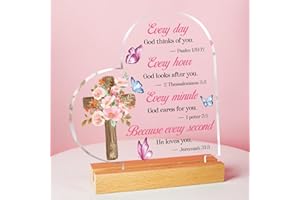 VETBUOSA Christian Gift for Women, Inspirational Gifts for Women, Religious Gifts Scripture Christian Gifts for Women Men Friends, Acrylic Plaque with Bible Verse and Prayers Gifts for Women