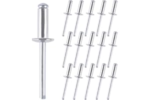 CHENGCKJ 150 Stück Blindnieten, 4,8 x 16 mm Popnieten, Nieten Aluminium, Blindniet mit Großem Flansch, Stahldorn für Metall Kunststoff Holz