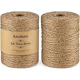 Anstore Garten Kordel Bastelschnur 2 x 200m Dekokordel Schnur, Braun Natur Juteschnur für DIY Kunstgewerbe Gartenarbeit, 1312