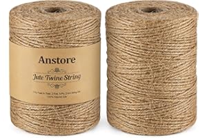 ANSTORE 400 m Spago di iuta Naturale, 2mm Juta Spago per Decorazioni Giardinaggio Confezioni Regalo Artigianato