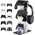 Excefore Universal 3 Tier Controller Holder and Headset Stand for PS5 Xbox ONE Switch STEAM, Controller Stand Gaming Accessories, Build Your Game Fortresses (Iridescent)