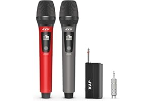 JYX Karaoke Microfono Wireless UHF - Ricaricabile Dinamico Microfono con Ricevitore Portata 30m, Compatibile con Macchina per karaoke/Feste Cassa/Mixer audio/amplificatori/sistema PA, Plug and Play