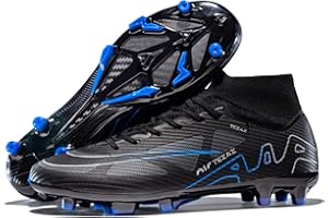 AMLCWZ Youth Football Shoes Boots Mens Outdoor Spikes High Top Football Shoes Kicking Training Sneakers Professional Match Football Boots Upper Seamless One Piece Football Shoes
