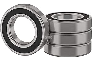 XIKE 6005-2RS Sealed Ball Bearings 25x47x12mm Chrome Steel and Pre-lubricated 6005RS Deep Groove Ball Bearing with Double Rubber Seals, Pack of 4.