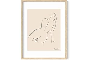 HAUS AND HUES Picasso Linienzeichnung Abstrakte Frau Wandkunst Pablo Picasso Kunstwerk Wandkunst Frau Silhouette Schwarz Minimalistischer weiblicher Körperdruck Matisse Nackter Körper Picasso Gerahmt