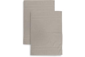 ZER0BED Set 2 Tappetini da Bagno in Spugna, Misura 50x70 cm, Assorbente, 650 g/m², Lavabile in Lavatrice, Asciugatura rapida, Colore Tortora