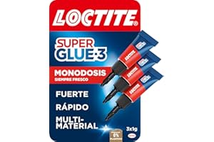 Loctite Super Glue-3 Original Mini Trio, pegamento universal con triple resistencia, adhesivo transparente, pegamento instantáneo y fuerza instantánea, 3x1 g