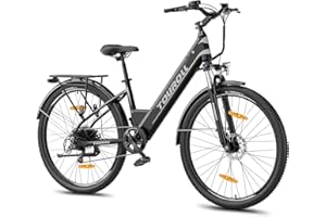 ‎TOUROLL Touroll J1/J1 ST 27,5" E Bike, Elektrofahrrad Trekkingrad E-Bike Herren Damen mit 36V 561.6Wh Akku,100km Reichweite, 250W Motor, E-Fahrrad mit 7-Gang-Getriebe, Pedelec Citybike EBike für Erwachsene