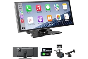 VERALADY 11.5" Carplay Screen for Car, Car Tablet Pro Max 2025 Car Stereo with 4K Front and 1080P Rear Camera, Car Play Screen Wireless CarPlay Android Auto Mirror Link AUX FM Bluetooth 64G SD