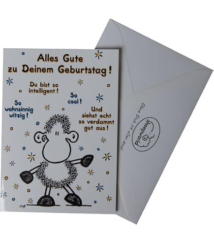 Filz-Grußkarte Zum 60. Geburtstag – 11,6 X 16,6 Cm, Mit Umschlag | Besondere Karte Mit Gesundheit-Liebe-Erfolg-Motiv