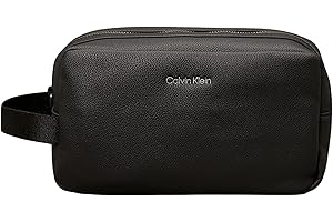 Calvin Klein Uomo Beauty Case Warmth Washbag Pelle Sintetica, Nero (Ck Black), Taglia Unica