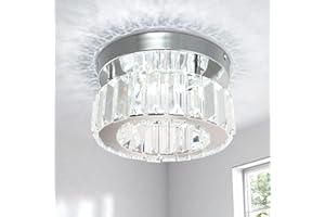 Finktonglan Lámpara de techo de cristal lámpara de lámpara colgante de lámpara de lujo lámpara de cristal lámpara de techo de la lámpara de dormitorio luces de sala de estar (Redondo-Fresco)