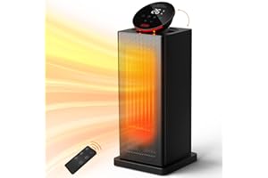 OMISOON Termoventilatore 2000w, ECO Stufetta Elettrica basso consumo, PTC, 24h Timer, Oscillazione 90°, Griglia Regolabile, 3 Modalità, Protezione da surriscaldamento e ribaltamento, Bagno