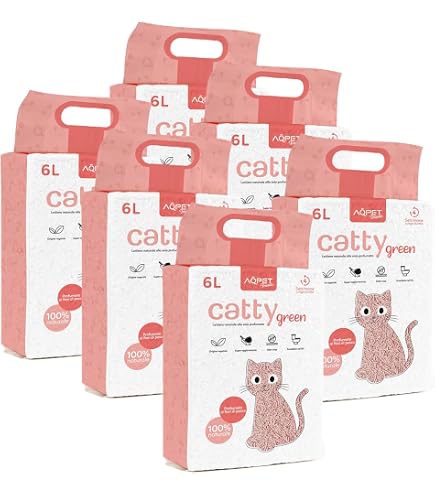 Lettiera Agglomerante Veggy Cat Al Tofu 6 Sacchi Da 6L | 100% Fibre Di Soia, Biodegradabile, Senza Polvere