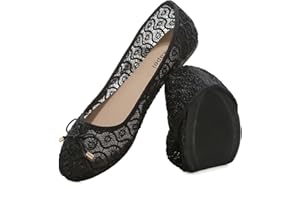 JIFENKLA Round Toe Lace Ballerine Donna, Estive Scarpe Comode E Traspiranti, Cute Bow Trim Slip On Ballet Flats