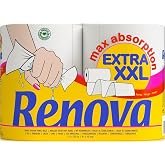 RENOVA Maxi Absorption Extra XXL Kitchen Rolls, 2 = 6 XXL Rolls | 2 XXL rolls, double layer, 1 roll equals 3 standard, extra