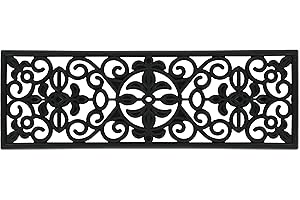 Relaxdays Zerbino per Scale, Antiscivolo in Gomma, Base per Scalinate, Interno ed Esterno, Rettangolare 75 x 25 cm, Nero, 75x25cm