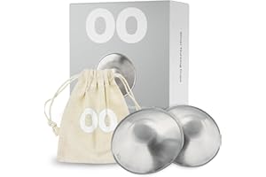 LOVE NOOBS LoveNoobs Silver Nipple Shields, Silver Nursing Cups, Regular, Silver Cups for Nursing Newborn Babies, Silver Nipple Covers Breastfeeding Essential, Nickel-Free, Silver Cups Breastfeeding with Pouch