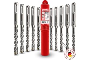 SCHWABENBACH ® - Juego de brocas SDS Plus para hormigón, 10 piezas, 6 x 110 mm (5 uds.) y 8 x 110 mm (5 uds.). Super SDS, para taladro y martillo perforador Bosch, Hilti, Metabo, 6 y 8 mm