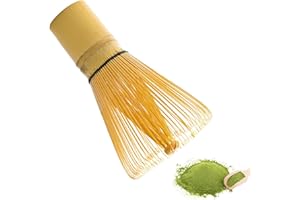 kurkip Trzepaczka do herbaty Matcha Chasen z naturalnego bambusa, częściowo ręcznie wykonana, do przygotowywania i mieszania zielonej herbaty Matcha, w kolorze złotym