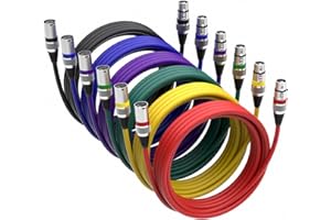 Nouiosa XLR Kabel, XLR zu XLR Mikrofonkabel 6 Stück, 3-polig, symmetrisches XLR Kabel, Stecker zu Buchse, mehrfarbiges Mikrofon Patchkabel, 6 Farben 3M