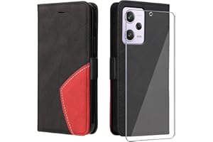 UKECASE Funda con Protector para Xiaomi Redmi Note 12 Pro 5G / Poco X5 Pro 5G, Carcasa Libro de Premium Cuero PU Suave Tapa con Ranura para Tarjetas Color Negro