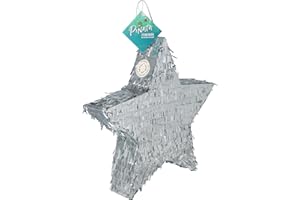 Goodtimes Pinata Stern in Silber 43cm hoch Partyspiel Zum Befüllen mit Süßigkeiten und zerschlagen Als Geschenkidee für Geburtstag Hochzeit JGA