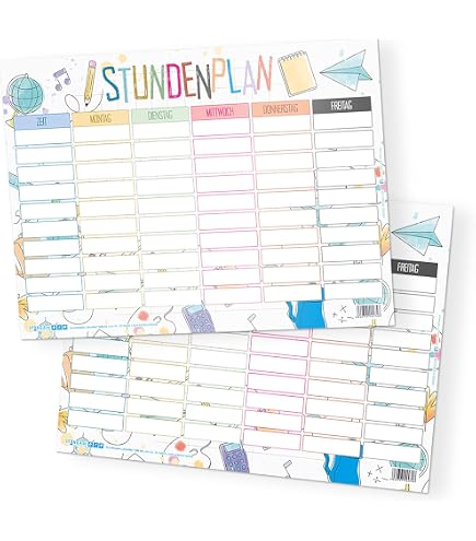 Produktbild von Coic Stundenplan I DIN A4 Papier-Block I Zu Schulanfang I Für Jungs Teenager I Zu Beschriften