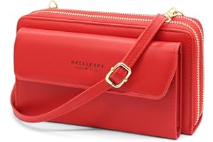 HNOOM Bolso Movil Mujer Cuero PU Bolsos Bandolera de Mujer Gran Capacidad Bolso Monedero Movil Mujer Mini Bolsos para Movil Bolso Cartera Movil con Ranuras para Tarjeta y Monedero Mujer