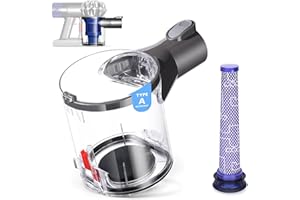 QWYTLROX Poubelle Collecteur Réservoir + Filtre pour Dyson V6 Bac à Poussière Pièces Détachées DC58 DC59 DC62 DC74 Accessoires Aspirateur Dustbin 965660-01 Type A Remplacement Durable