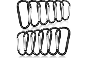 WONWOOD_DIRECT Mousqueton, 12 pièces Mousqueton, Mousqueton Porte-clés Aluminium, Mousqueton Porte-clés Petit Anneau en D pour Le Camping, Les Voyages