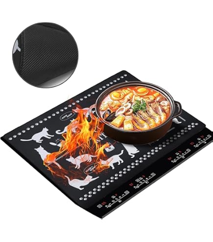 HomeMakers Protection Pour Plaque à Induction | Grand Tapis De Cuisine 61 X 53 Cm (magnétique) Pour Protéger La Table De Cuisson Des Rayures | Résistant à La Chaleur | Sans BPA