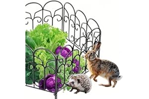 AMAGABELI GARDEN & HOME Amagabeli DA038 Garden Home Ogrodzenie dekoracyjne, metalowe, na zewnątrz, odporne na rdzę, z kutego żelaza, składane, od grodzenia kwiatów, 46 x 229 cm, 5 szt.