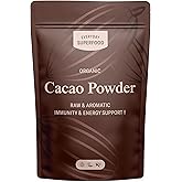 Organic Cacao Powder 190g Ceremonial Low Cadmium Coco Raw & Unsweetened, Single Origin, Ideal for Hot Chocolate & Baking, Ava