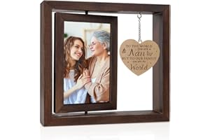 NIYEWSOR Mother's Day Gifts for Nan, 4x6 Rotating Picture Frame Gifts for Nan, Nan Nana Nanny Gifts from Grandchildren, Birthday Mothers Day Thanksgiving Christmas Gifts Presents for Grandma, Nan, Nana, Nanny