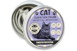 Pirbright Pet Company Silicon Natural Flea and Tick Collar Treatment for Cats Adjustable 8 Months of Tick Protection for Kittens, Lice and Tick Repellent