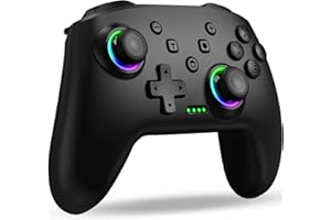 DinoFire Switch Controller mit 2 Back Button Macro Programmierbar/LED Lichter, 1000mAh Controller Switch für Switch/Lite/OLED, Kompatibel mit Android/IOS/PC