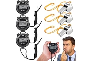 CRESBEL 3 cronometro digitale sportivo con timer: cronometro digitale con fischietto in acciaio inox e ampio display, cronometro sportivo con data ora e impermeabilità per allenatori, basket, corsa, nuoto
