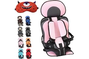 GIENSLRU Auto Child Safety Seat Simple Car Portable Seat Belt, 0 – 12 Years Old Car Seatbelt Protector, Travel Seat Cushions-Portable Safety Baby Kids Seat Strap (Pink, Large)
