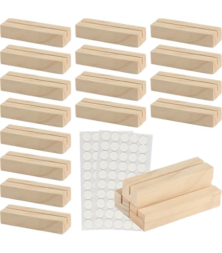 Portacartoline In Legno Di Faggio - Set Di 6, 15x3.3x2 Cm, Per Foto E Biglietti - Foto 8