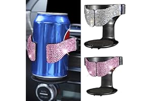 Portabicchieri Per Auto,Yiyifor 2 pezzi Portabicchiere per Auto Montaggio su Bocchette Aerazione,Supporto per Bottiglia con Strass Hot Fix,per Tazze Thermos, Tazze da Caffè, Lattine per Bevande