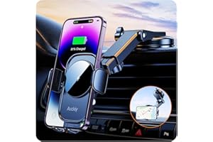 Auckly uchwyt samochodowy na telefon bezprzewodowa ładowarka, 15W szybka bezprzewodowa ładowarka samochodowa Qi automatyczny uchwyt przyssawkowy do telefonu iPhone 12/13/14 Pro Max Mini Plus