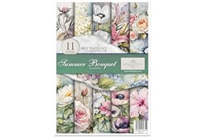 ITD Collection - Papel de arroz Decopatch - Decoupage - Papel de diseño para decoupage - Hojas de papel de arroz - A4 29,7 x 21 cm - Summer Bouquet - RP-074