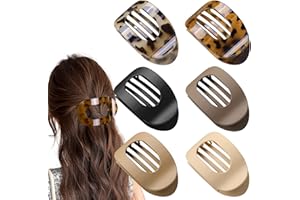 Meriviva 6 PCS Flat Hair Clips for Women, Curved Design Flat Claw Clip Strong Hold Hair Clips for Thin and Thick Hair, Hair Accessories for Women