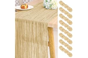 8-pack gasväv ostduk bordslöpare 3 m lång beige rustik gasväv boho bröllop bordslöpare 50 x 300 cm för bröllop, möhippa, fest