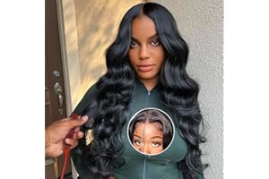 Bele Glueless Wig Pre Plucked Pre Cut Closure Wigs Human Hair 7x5 12A 180% Density Upgraded Invisible Secret Body Wave Lace Front Wigs Human Hair Wear and Go Glueless Wigs for Black Women 26 Inch