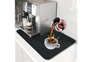 YZZAOO Tappetino Scolapiatti Assorbente, 40 X 60cm Tappetino Lavello Cucina, Tappetino Scolapiatti da Lavello Asciugatura Rapida, Tappetino Macchina Caffe per Bancone Cucina (Grigio Scuro)