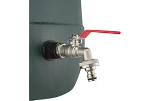 COST WISE Water Butt/Storage Tank/rain Barrel Outlet Adaptor with Metal Lever tap,Universal Click Hose Connection (to fit 26mm Hole)